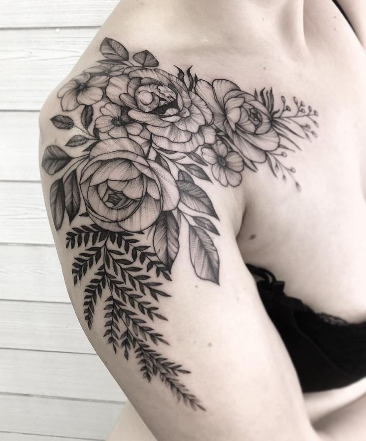 60+ Black & Gray Flower Tattoos by Anna Bravo - List Inspire